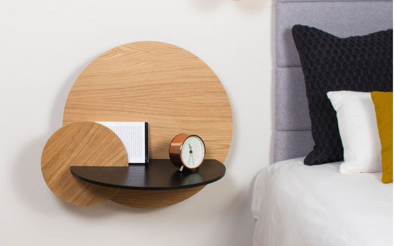 Alba L Round Bedside Table Concealed Storage