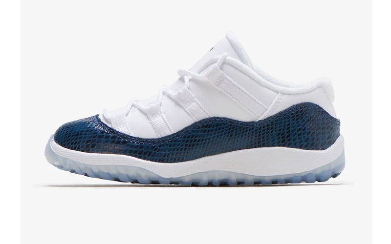 Jordan Retro 11 Low Le Navy Snakeskin Kids Shoes