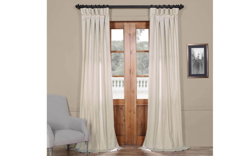 Hazelwood Beige Solid Cotton Curtain