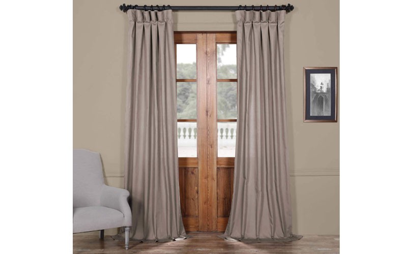 Millstone Gray Solid Cotton Curtain