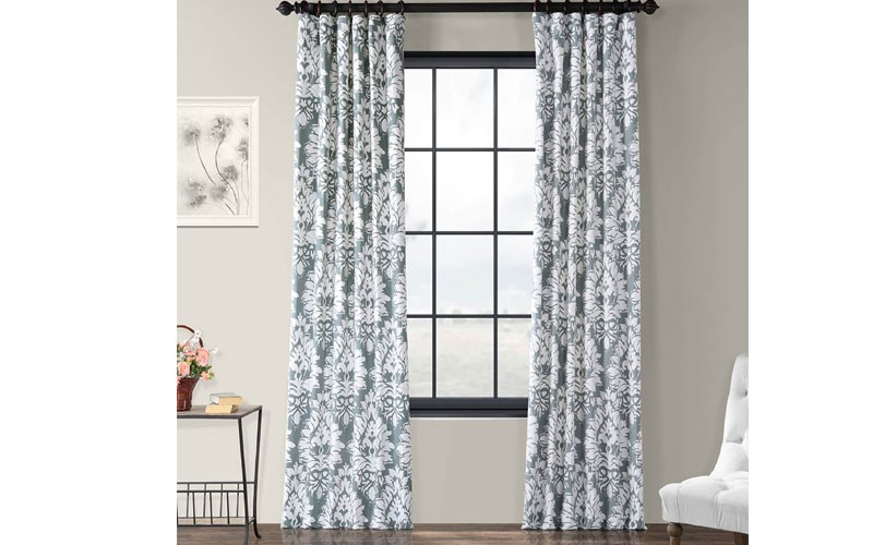 Lacuna Grey Printed Cotton Twill Curtain