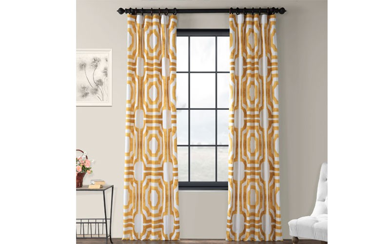 Mecca Gold Printed Cotton Curtain