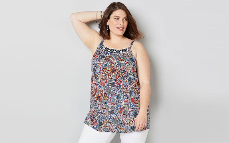 Paisley Embroidered Tank For Womens