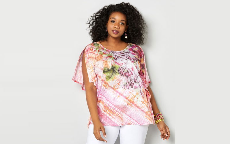 Tropical Floral Poncho For Womens
