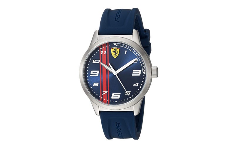 Ferrari Boys Pitlane Stainless Steel Quartz Watch with Rubber Strap Blue