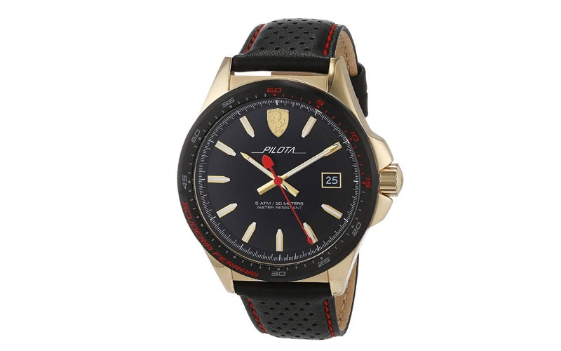 Ferrari Pilota Black Dial Mens Watch 