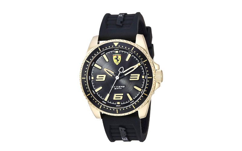Ferrari Mens XX KERS Stainless Steel Quartz Watch with Silicone Strap