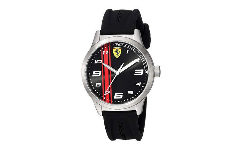 Ferrari Boys Pitlane Stainless Steel Quartz Watch with Rubber Strap