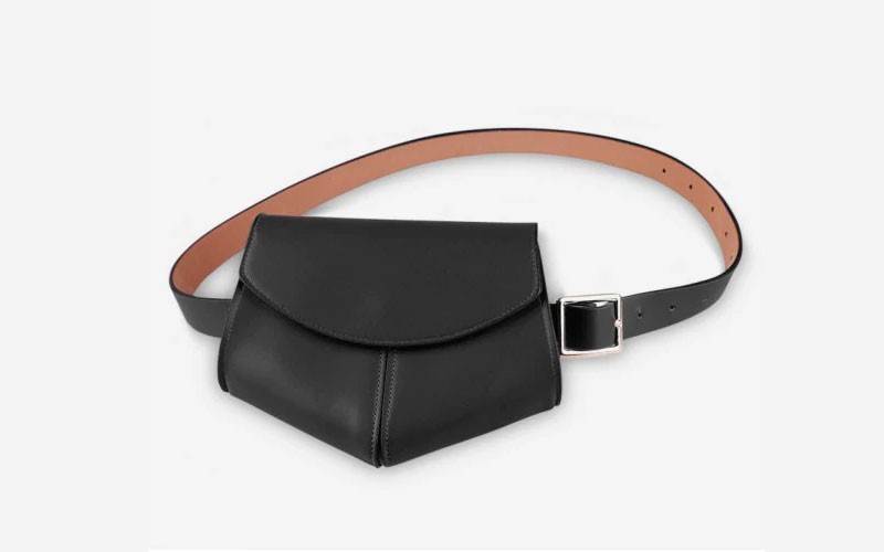 Irregular Shape Belt Bag Black