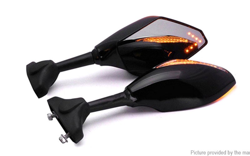 Universal Hawk-eye Motorcycle Convex Rear View Mirror Turn Signal Mirror