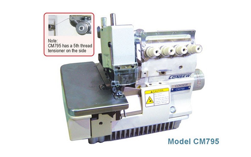 Consew CM795-2 Two Needle 5 Thread Overlock with Assembled Table and Servo Motor