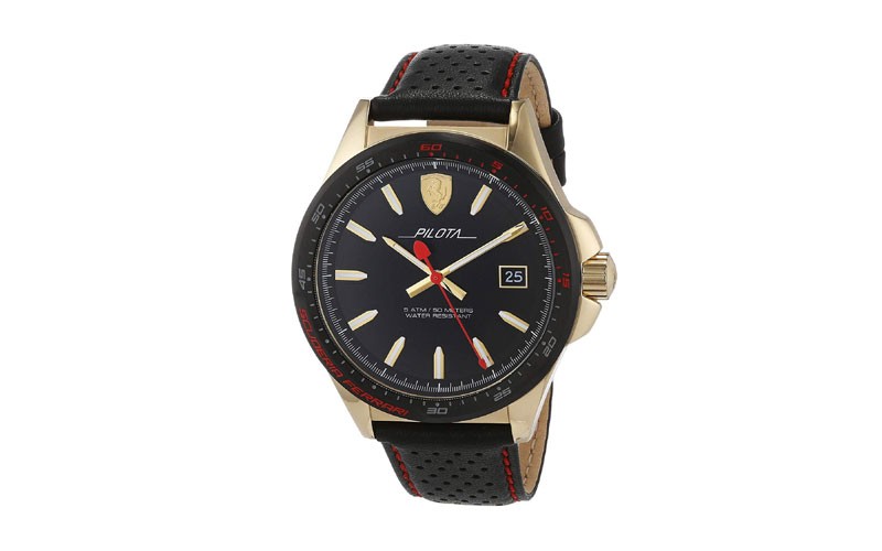 Ferrari Pilota Black Dial Mens Watch 0830490