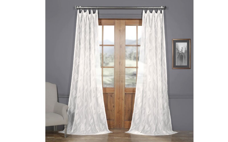 Avignon Vine Patterned Faux Linen Sheer Curtain