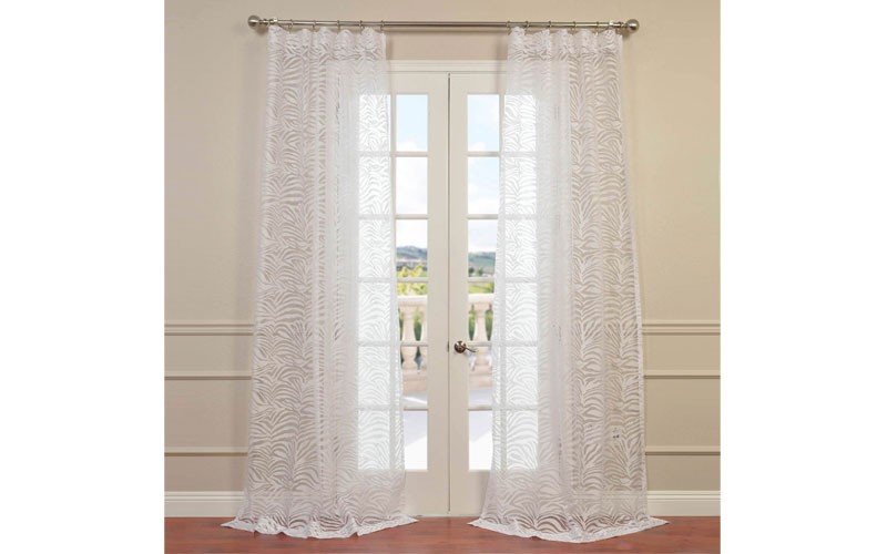 Zara White Designer Sheer Curtain