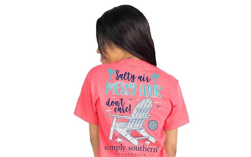 Simply Southern Messy Hair T-Shirt for Women in Begonia Pink