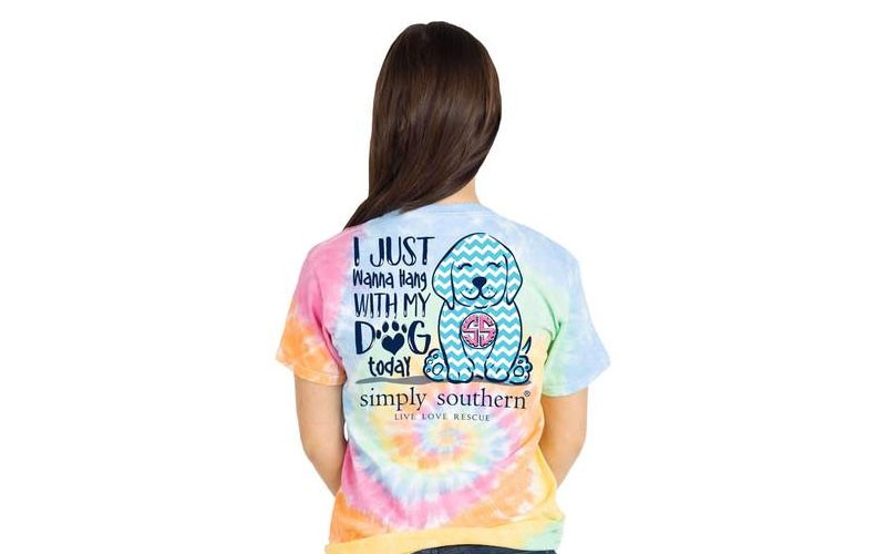 Simply Southern Dog T-Shirt for Women in Tie Dye