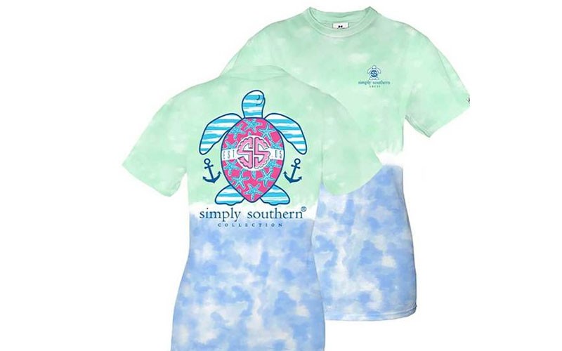 Simply Southern Plus Size Tie Dye USA Turtle T-Shirt for Women in Island