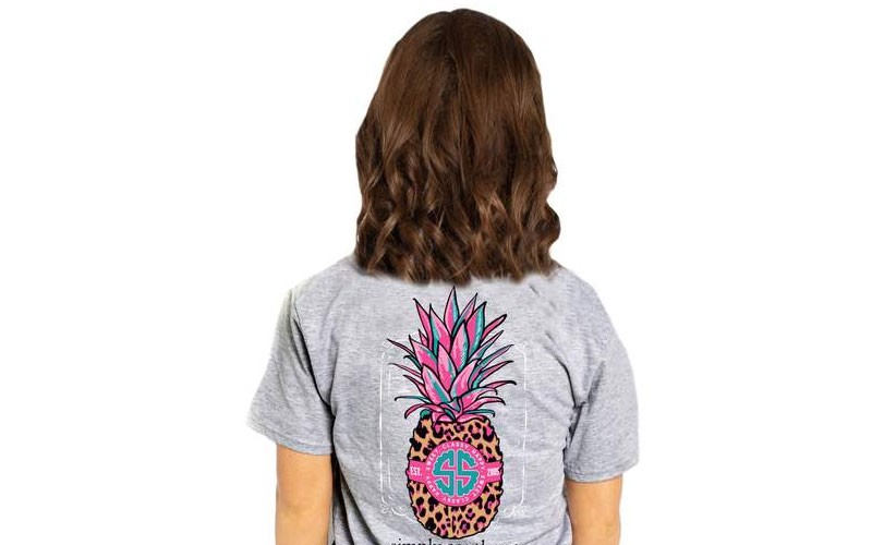 Simply Southern Washed Pineapple T-Shirt for Women in Heather Grey
