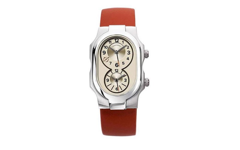 Philip Stein Small Signature Ladies Quartz Orange Messina Calf Strap Watch