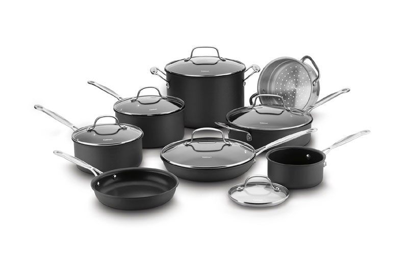 Chef'S Classic Non-Stick Hard Anodized Cookware Set 14 Piece Set