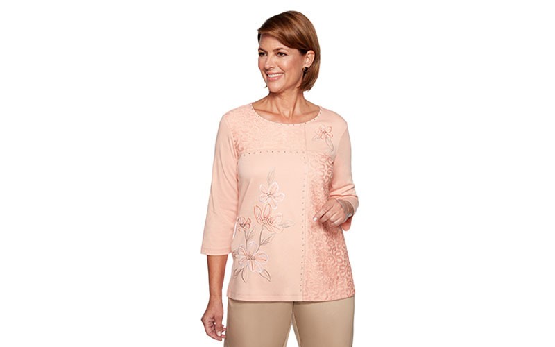 Alfred Dunner Good To Go Patchwork Lace T-Shirt