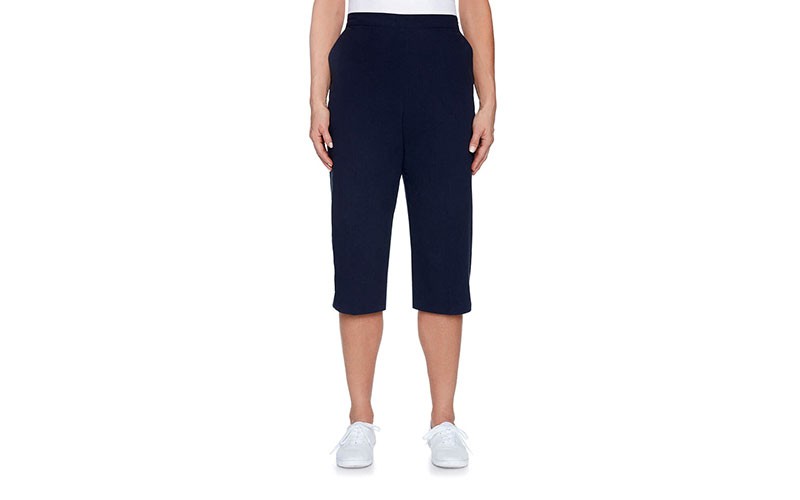 Petite Alfred Dunner Classsics Solid Sheeting Capris