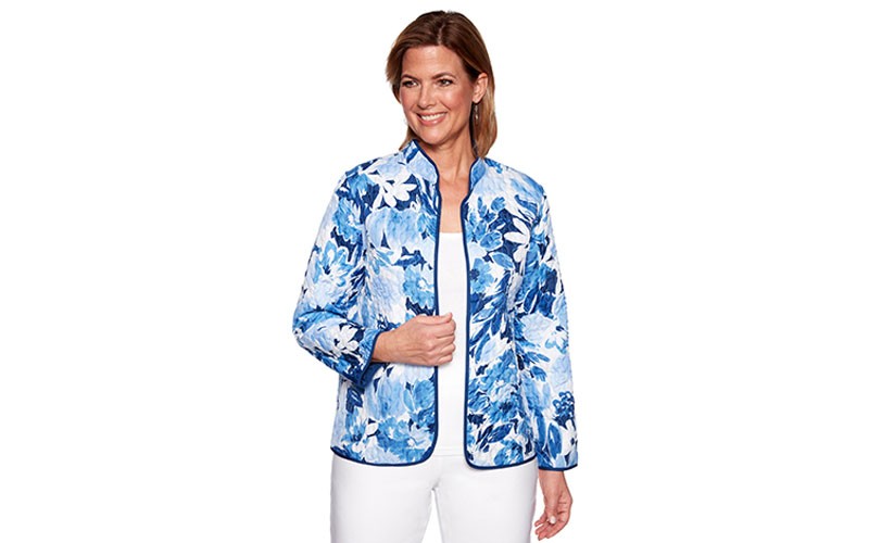 Plus Size Alfred Dunner Classics Reversible Floral Quilted Jacket