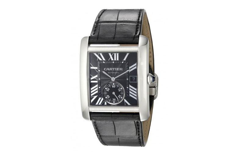 Cartier Tank Black Dial Automatic Mens Watch