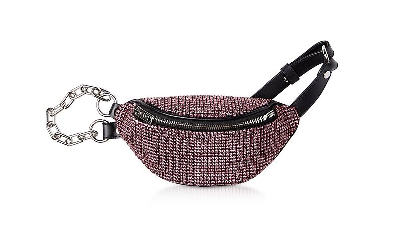 Alexander Wang Rose Rhinestone Attica Soft Mini Fanny Crossbody Bags