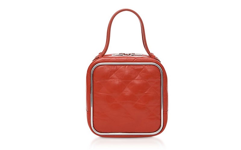Alexander Wang Red Quilted Leather Halo Top Handle Satchel Bag