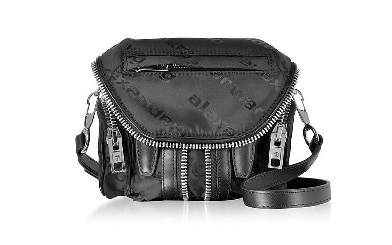 Alexander Wang Micro Marti Black AW Jacquard Logo Shoulder Handbags