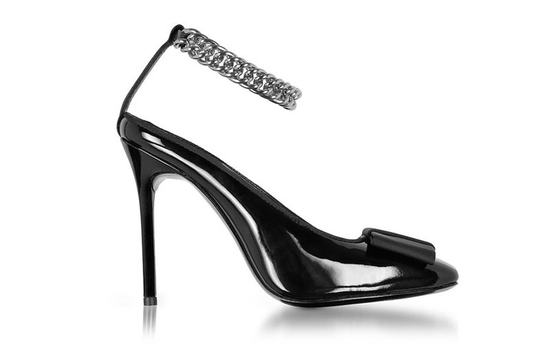 Alexander Wang Tiri Black Patent leather Pump W/Grosgrain Bow