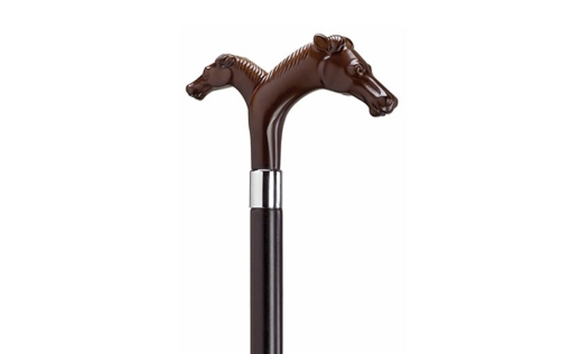 Harvy Derby Double Horse Heads - Assorted Colors Cane