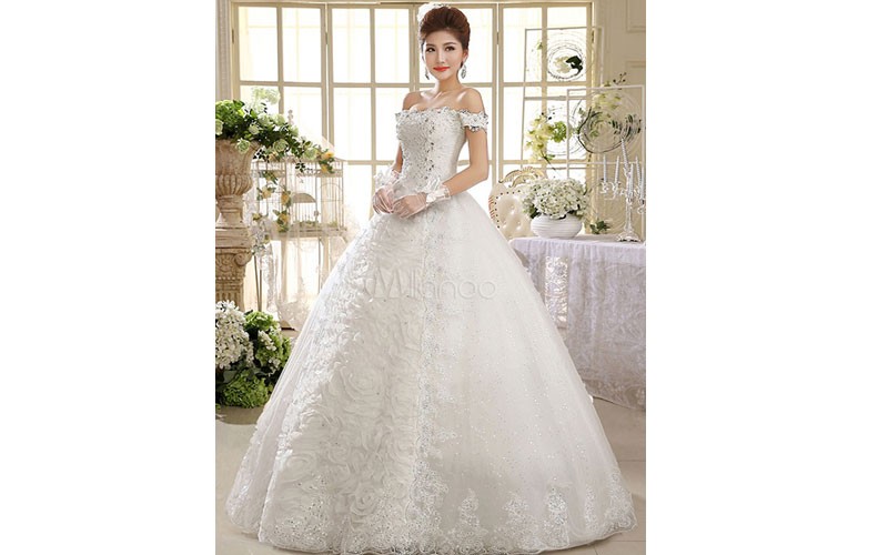 Lace Bridal Dresses Off The Shoulder Wedding Dress Princess Ball Gowns