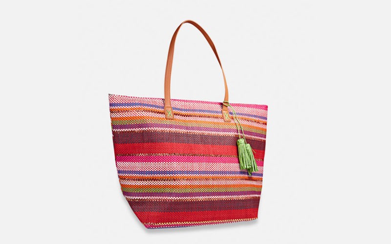 4/5 Fushia Multi Handbag Fuschia Multicolored Straw Shopper