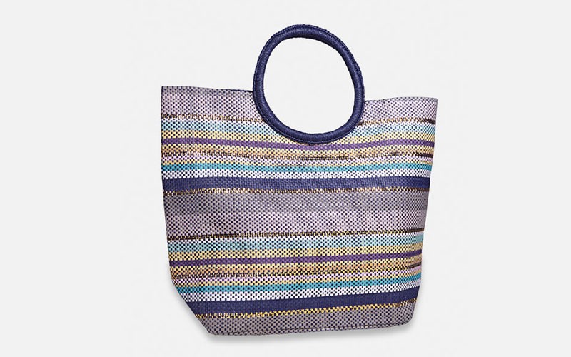 Stripe Bracelet Handle Tote Bags