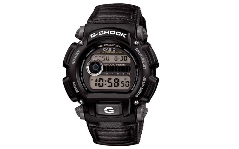 Casio G-Shock Illuminator Mens Watch - Black - Leather/Fabric Strap - 200M