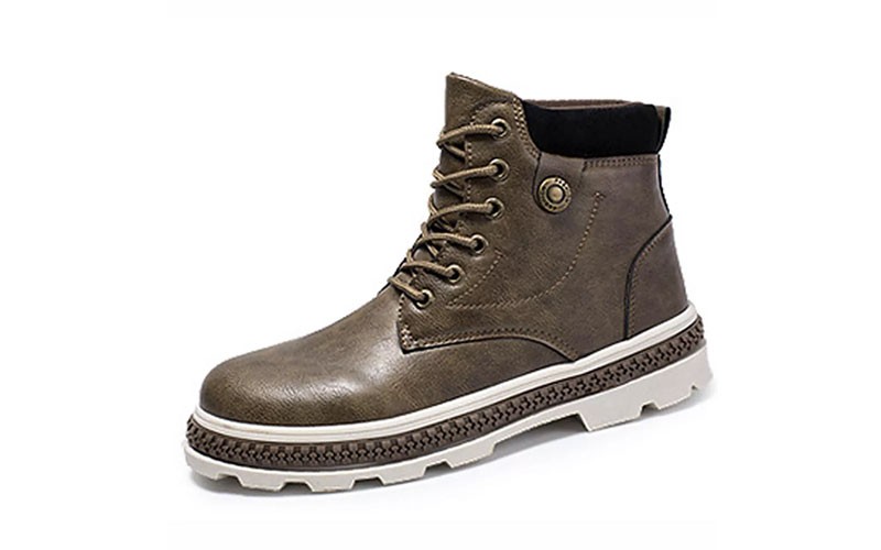 Men Vintage Soft Lace Up Leather Ankle Boot