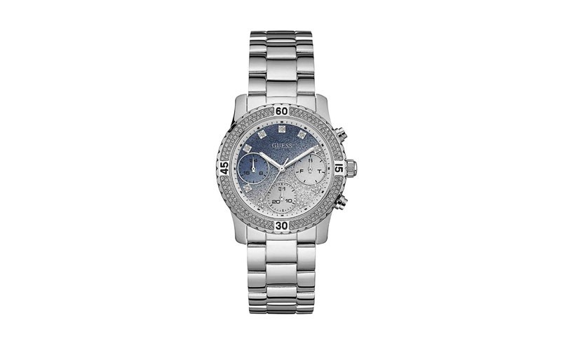 Guess Womens Silver Stainless-Steel Japanese Quartz Fashion Watch