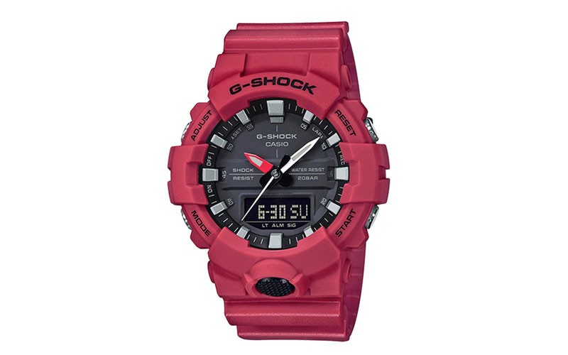 Casio G-Shock GA-800 Mens - Digital/Analog - Red - 200M - Shock Resistant