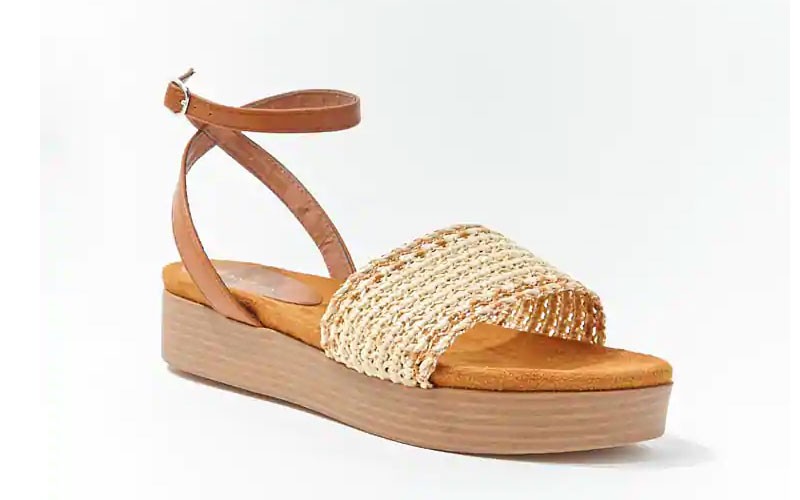  Basketweave Open-Toe Sandals