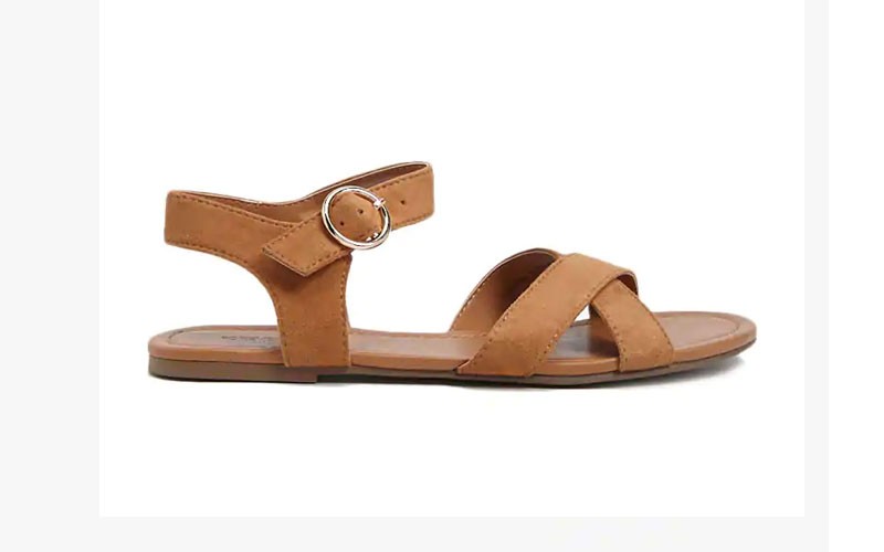  Faux Suede Crisscross Womens Sandals
