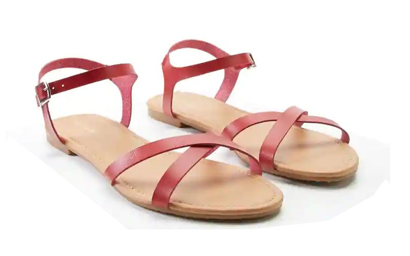 Faux Leather Crisscross Womens Sandals