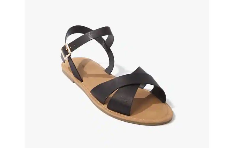  Faux Leather Crisscross Strap Womens Sandals