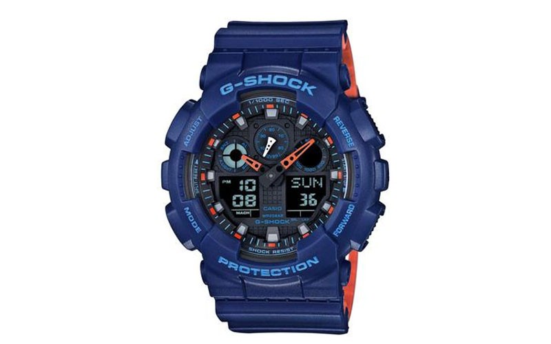 Casio Men's G-Shock Layered Band Series - Blue & Orange - Magnetic Resistance