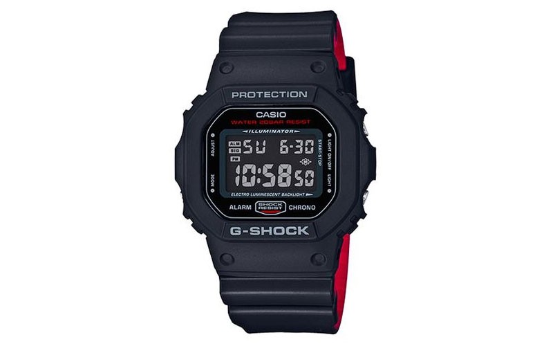 Casio G-Shock Trending Black X Red Heritage Series - Negative Digital Display