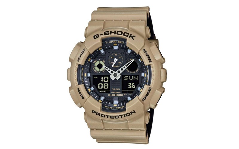 Casio Mens G-Shock Layered Band Series - Khaki & Black - Antimagnetic