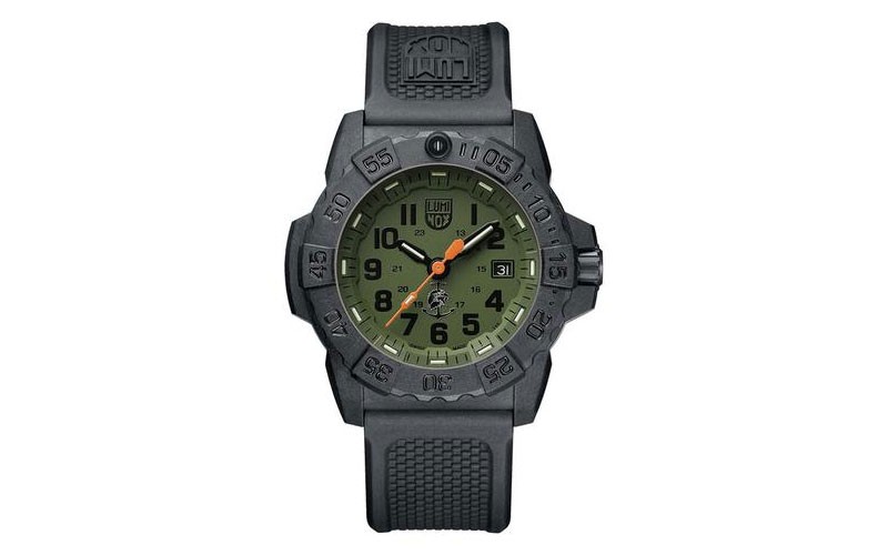 Luminox Navy Seal Mens Carbonon Green Dial Black PU Strap Set 200M