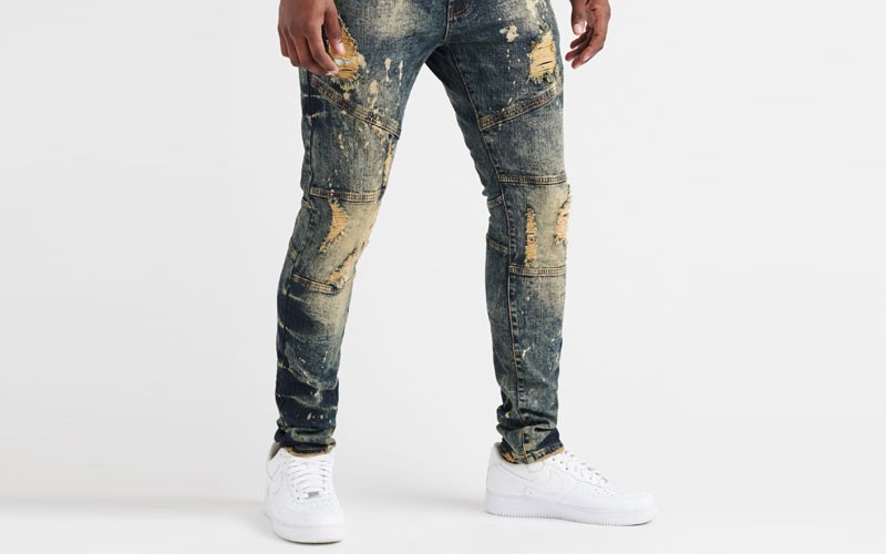 Decibel Ripped Tinted Denim Jeans