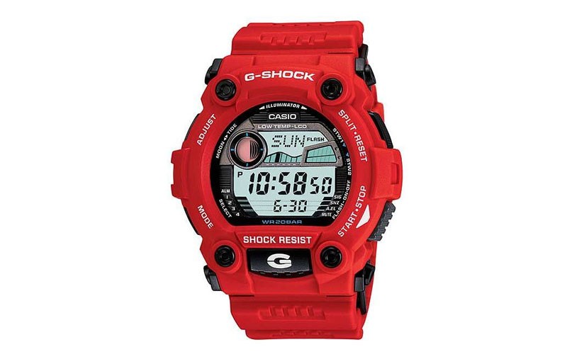 Mens Casio G-Shock - World Time - Tide & Moon Data - Red Resin Band